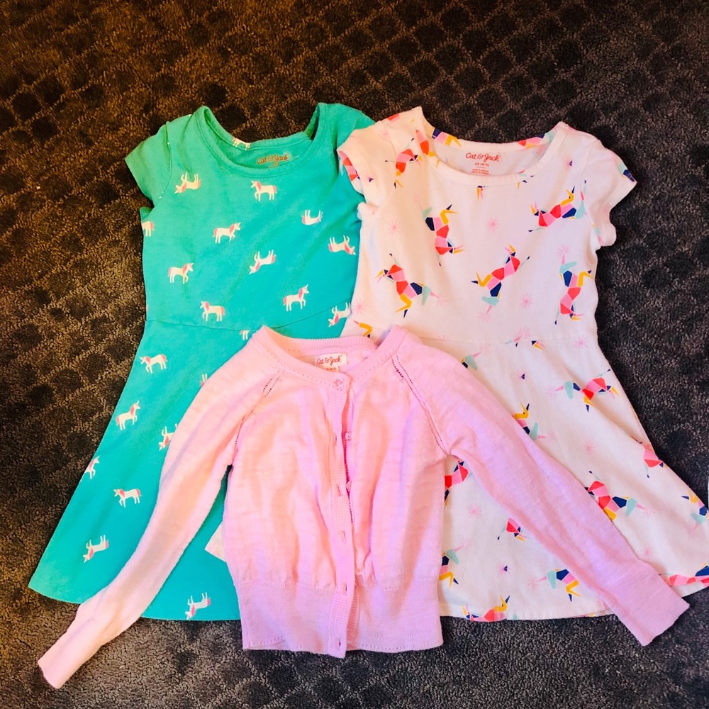Cat and Jack 2 Dress and Cardigan Lot